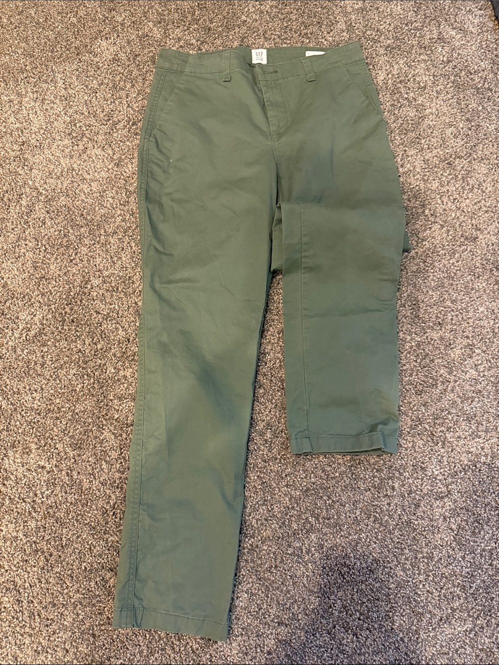 GAP Olive Cropped Chino Pants